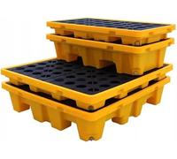 Piattaforma modulare per il controllo delle fuoriuscite, contenimento del tamburo, base per carrello elevatore pallet anti-perdite (120 x 60 x 18 cm) - Migliora la sicurezza in plastica ideale per uso