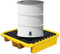 Piattaforma modulare per il recupero dell'olio, vaschetta di raccolta per serbati di olio, fusto per laboratori, supermercati, deposito in cantina, pallet piatto in plastica (49 x 35 x 9 cm)