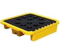 Piattaforma modulare per la Raccolta di fuoriuscite di Petrolio - Pallet in plastica Resistente per fusti di Petrolio esausto, Contenitore a Prova di perdite, Soluzione Industriale per Il co