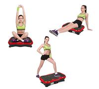 Piattaforma oscillante e vibrante di fitness, piastra vibrante 3D con 2 bande di resistenza, piattaforma oscillante, 5 modalità di programmazione, attrezzatura da palestra con schermo LCD/nero e rosso