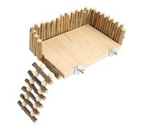 Piattaforma per Criceti, Materiale da Arrampicata Parco Giochi per Piccoli Animali Domestici, Struttura per Arrampicata in Legno per Criceti con Recinzione per Pappagalli, (Tipo di Vite)