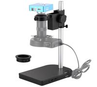 Piattaforma per microscopio stereo digitale da laboratorio, supporto per videocamera in lega di alluminio con doppio anello da 1,57 pollici/1,97 pollici, staffa di sollevamento per fotocamera