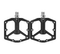 Piattaforma per mountain bike in lega di alluminio Piattaforma piatta a piattaforma per biciclette non slip con design di scanalature per mountain bike su bici da strada (Nero)