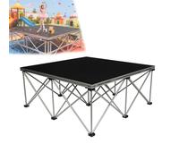 Piattaforma per Palco Portatile Pieghevole Rialzo Modulare per Eventi Design Antiscivolo Colonna Supporto In Lega Alluminio Facile Installare Adatta per Spettacoli Bar 100x100x40cm
