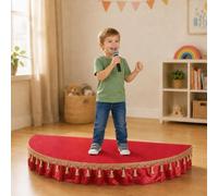 Piattaforma per palcoscenico piccola, palcoscenico portatile per bambini | Mini palco con gonna per discorsi pubblici, eventi scolastici, portata massima 550 libbre(Red,59x29.5in)
