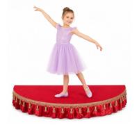 Piattaforma per palcoscenico piccola, piattaforma semicircolare portatile | Palco per spettacoli per bambini, per suonare la batteria, cantare e performare(Red,59x29.5in)