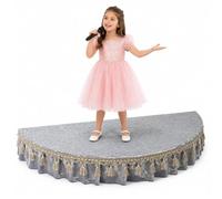 Piattaforma per palcoscenico piccola, piattaforma semicircolare portatile | Palco per spettacoli per bambini, per suonare la batteria, cantare e performare(Grey,39.4x19.7in)
