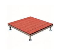 Piattaforma per Terrazzo Surélevata Regolabile, Sistema Modulare | Kit Portatile per Terrazzo Modulare in Legno Composto per Balcone, Patio, Scalini(Red,100cm/39in)