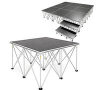 Piattaforma pieghevole portatile, in alluminio resistente, modulare per eventi, matrimoni, concerti, fiere, spettacoli all'aperto (122 x 37 x 60 cm)