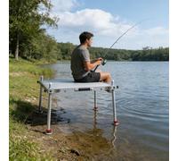 Piattaforma portatile da pesca, pontile pieghevole leggero per acque profonde, accessorio multifunzionale in lega di alluminio