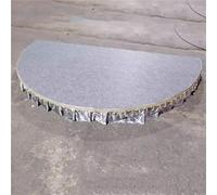 Piattaforma portatile in acciaio, semicerchio con battiscopa, ideale per auditor scolastico, concerti, ristoranti, bar, 100/120 cm