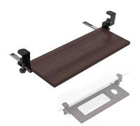 Piattaforma regolabile per tastiera, 55/65/75 x 24 cm, estraibile, robusta e leggera, per tastiere e mouse, finitura in noce, design salvaspazio