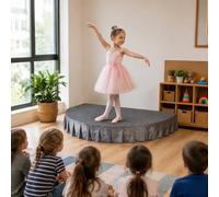 Piattaforma Scenica Semicircolare Portatile con Gonna | Per esibizioni al chiuso, ideale per bambini ed eventi di discorso(Grey,100cm/39.4in)