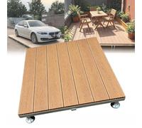 Piattaforma Terrazze In Legno Composito, Piastrelle Con Piedini Regolabili | Pavimento Sopraelevato Esterna Con Telaio In Metallo, Superficie Antiscivolo, Per Cortile Tetto Giardino(Light brown)