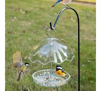 Piattaforma trasparente per mangiatoia per uccelli per esterni, ciotola per acqua da appendere, vassoio per attirare uccelli selvatici, mangiatoia per colibrì resistente alle intemperie, decorazione