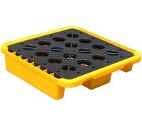 Piattaforme modulari gialle e nere dei pallet di contenimento di caduta del polietilene per le soluzioni industriali di drenaggio di uso per le fabbriche e le officine dei magazzini.