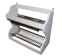 Piattaia in legno massello colore bianco colapiatti acciaio inox credenza cucina