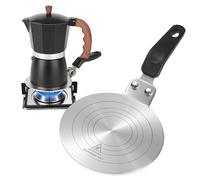 Piattello A Induzione in Acciaio Inox 13 cm, Piastra Adattatrice per Induzione, Disco Convertitore in Acciaio Inox per Moka e Caffettiera Espresso, Adattatore Universale per Piano Cottura a Induzione