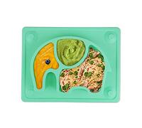 Piatti Bambini, Aggiornato Antiscivolo Piatto Bambini con Ventosa Piatto Pappa Ventosa Piatto con Ventosa per Bambini Adatta Alla Maggior Parte dei Seggioloni Piatto Bambini 26x20x3cm (Verde)