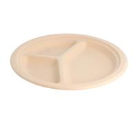 Piatti "Bionic" 26 Cm. - 3 Scomparti Ø 26X2,6 Cm Naturale Cellulosa - 800 Unità