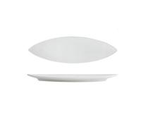 Piatti Cena Piatto lungo in ceramica giapponese for sashimi di sushi, piatto commerciale(White,43cm)