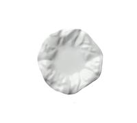 Piatti Cena Stoviglie in ceramica francese Piatto occidentale irregolare in ceramica bianca Piatto di carta pieghettato creativo Ristorante Vassoio di frutta Piatto di gnocchi(L)