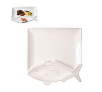 Piatti da portata a scomparti con salsa, patatine in ceramica e piatti da salsa, ciotola for snack resistente al calore for colazione, gnocchi di dessert for insalate e snack(White)