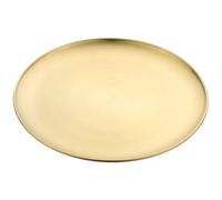 Piatti Da Portata In Acciaio Inossidabile 4 pezzi di piatti in acciaio inossidabile, vassoio basso in metallo, disco da pranzo, piatto rotondo for frutta e carne Per Matrimonio E Compleanni(Gold,23CM)