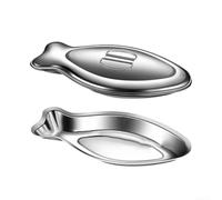 Piatti da portata in acciaio inox per pesce, con struttura e resistenza al calore, per servire piatti caldi (L con coperchio)