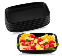 Piatti da portata - piatti da torta, colore nero, 15,5 x 9,1 cm, 6 piatti antipasti, piatti per sushi, piatti da dessert, piatti da portata, piatti da colazione, piccoli piatti piani, piatti mezzati