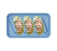 Piatti da taco, riutilizzabili, in silicone, design a 3 divisori per una separazione ordinata dei condimenti, ideali per feste in casa, eventi, forniture da bar e presentazione di cibo