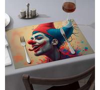 Piatti decorativi colorati Clown Art: un ritratto vivido tovagliette comedor Premium cucina e sala da pranzo (4 pezzi)