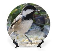 Piatti decorativi commemorativi con cincia mora, da appendere alla parete, in ceramica, 25 cm, ideali per feste, matrimoni e occasioni speciali, con supporto espositivo. Decorazione per la casa.