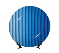 Piatti decorativi in porcellana Bone China con supporto, piatto rotondo di carta blu per cucina, sala da pranzo, armadietto del vino, decorazione per la casa, 20 cm