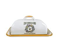 piatti di burro di ceramica, Burriera bianca con coperchio e for banco da lavoro, stoviglie cucina, bollitore smaltato