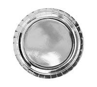 Piatti di carta, 23 cm, set da 6 piatti rotondi usa e getta, piatti per feste, compleanni, Capodanno, argento