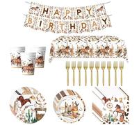 Piatti di carta a tema per feste a tema cavallo tovaglioli forniture di compleanno festa di compleanno a tema selvaggio