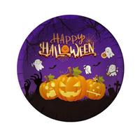 Piatti di Halloween Forniture per feste usa e getta Set di stoviglie di carta 7 9 pollici tazze tovaglioli Design creativo per feste a tema