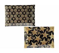 Piatti di Natale Oro e Nero con decori in Vetro a Forma Rettangolare, Adatti al Contatto Diretto con Alimenti, Set 4 Pezzi, cm 35 x 25 H, addobbi di Natale, Decorazione per la casa, Idea Regalo
