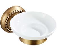 Piatti di sapone con acqua Portasapone in ottone con piatto in ceramica da parete for bagno rotondo e ovale(Round)