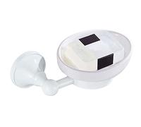 Piatti di sapone con acqua Portasapone in ottone con piatto in ceramica da parete for doccia da bagno, bianco, rotondo o ovale(Oval)