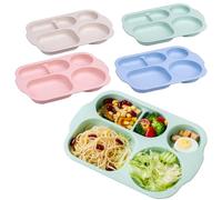 Piatti Divisi 5 Scomparti Vassoio Plastica per Bambini e Adulti, Tavolo da Pranzo Infrangibili,Riutilizzabile, Adatti al Microonde e Alla Lavastoviglie
