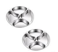 Piatti divisori in acciaio inox con design resistente al calore, grande capacità e pulizia per organizzare la preparazione e il servizio in casa