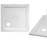 Piatto doccia in resina quadrato 80x80 senza piletta bordo basso slim 3 cm ultra resistente design moderno