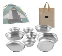 Piatti E Ciotole Da Campeggio | Servizio In Acciaio Inox Gioco Per Alimentazione Esterna: Piatti Da Servire Per Campeggio A Prova Di Ossido, Alimentando Piatti Da Campeggio Per Il Campeggio In Air