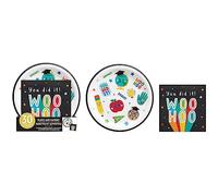 Piatti e tovaglioli divertenti per laurea, colori assortiti, confezione da 60