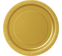Piatti Ecologici in Carta - 23 cm - Colore Oro - Confezione da 8