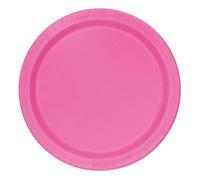 Unique-Piatti Ecologici in Carta-23 cm-Colore Rosa Shocking-Confezione da 16, Dark Pink, 31250EU