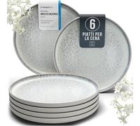 Piatti grandi in gres porcellanato Ibiza, vincitore del test, da sogno in gres mediterraneo, elegante set di piatti piani, Pure Living in beige