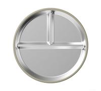 Piatti in acciaio inox per bambini con ventosa in silicone, supportano abitudini alimentari sane e una facile alimentazione autonoma (verde militare)